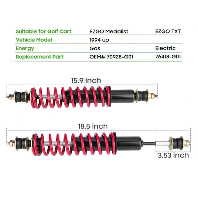 গল্ফ কার্ট ভারী দায়িত্ব কয়েল EZGO TXT 94-আপ 70928G01 এর জন্য সামনের / পিছনের শক শোষক