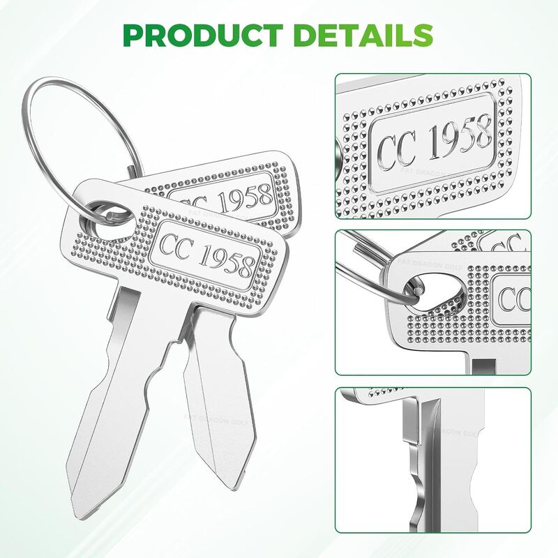 ক্লাব কার ডিএস পূর্ববর্তী ইগনিশন কী 1012505 OEM প্রতিস্থাপন অতিরিক্ত কী জোড়া টেকসই ব্রাস খালি